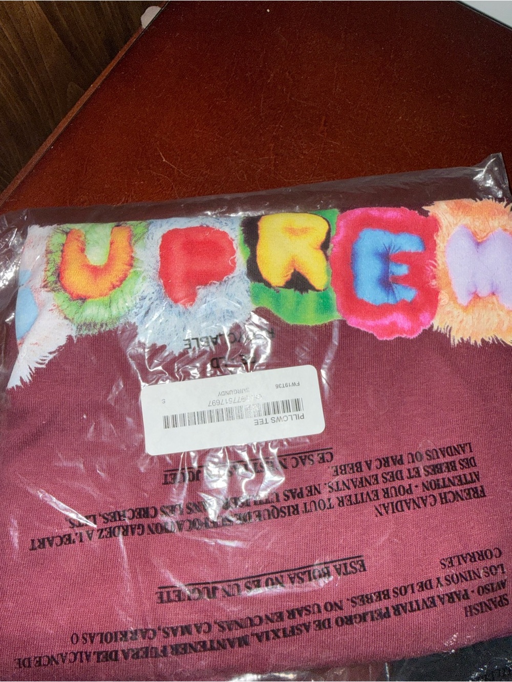 Supreme Maroon 'Pillows' Graphic Crewneck T-shirt
